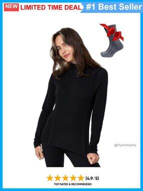 Merino Wool Turtleneck Base Layer Top Superfine 260g/m² Women's